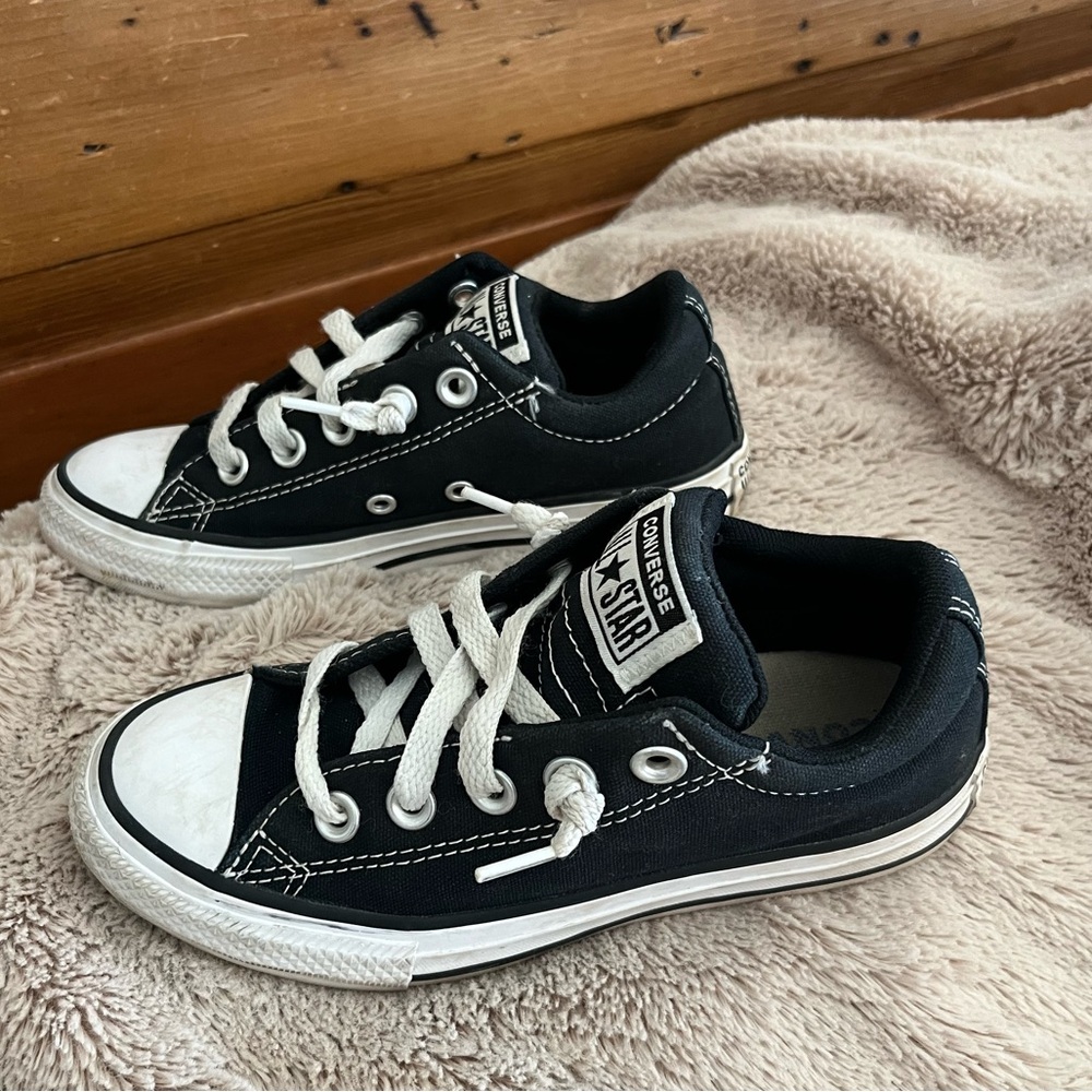 Converse Kids Black and White Sneakers - Picture 3 of 11